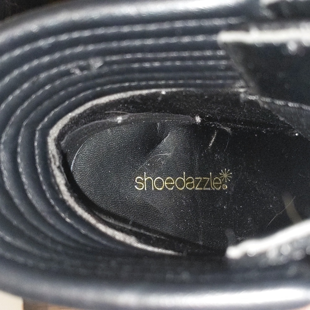 Shoe Dazzle Black Croc Lace-Up Boots - Picture 3 of 7